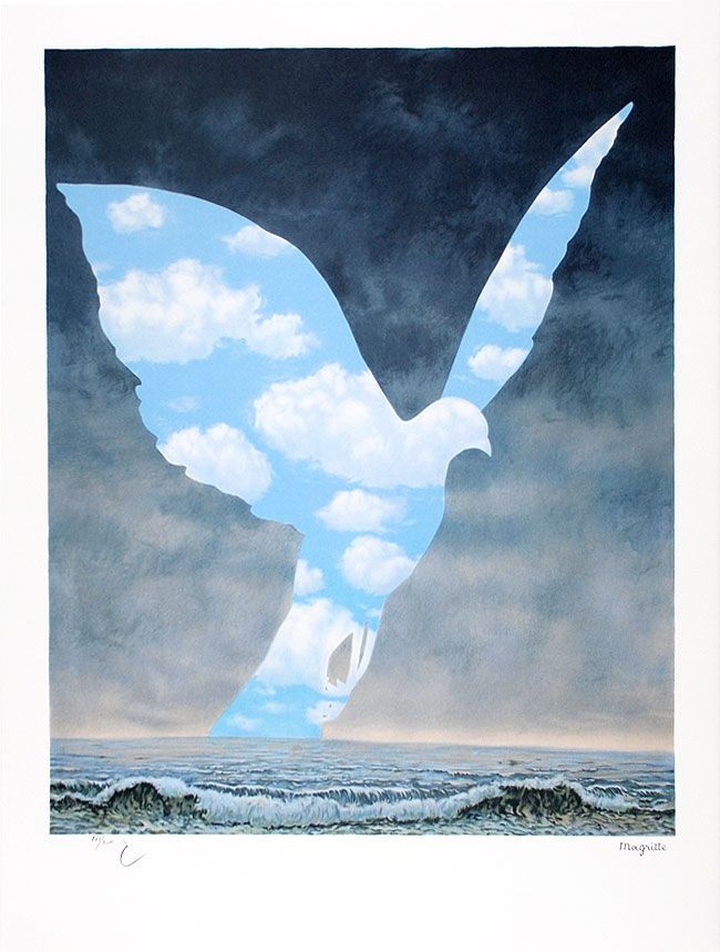 Lithographie Magritte - La Grande Famille