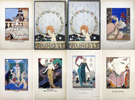 Illustriertes Buch Barbier - LA GUIRLANDE. Album mensuel d’Art et de Littérature (1919-1921). Collection complète en 11 fascicules.