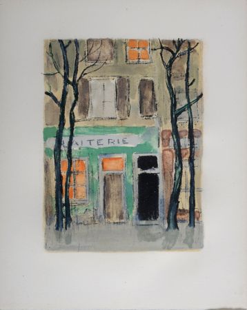 Lithographie Van Dongen - La Laiterie de la Place du Tertre, 1949