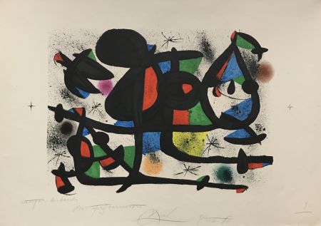 Lithographie Miró - La Luge des Amants II (Unique BAT)