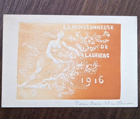 Keine Technische Roche - La moissonneuse de lauriers (greeting card for 1916)