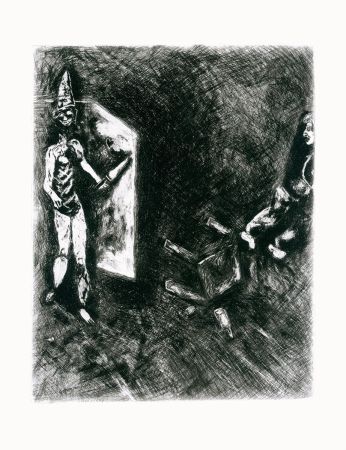 Radierung Chagall - La mort et le malheureux