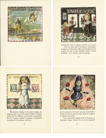Illustriertes Buch Foujita - LA MÉSANGÈRE (Jean Cocteau) 21 lithographies. 1963. Ex. de luxe avec soie signée et suite couleurs