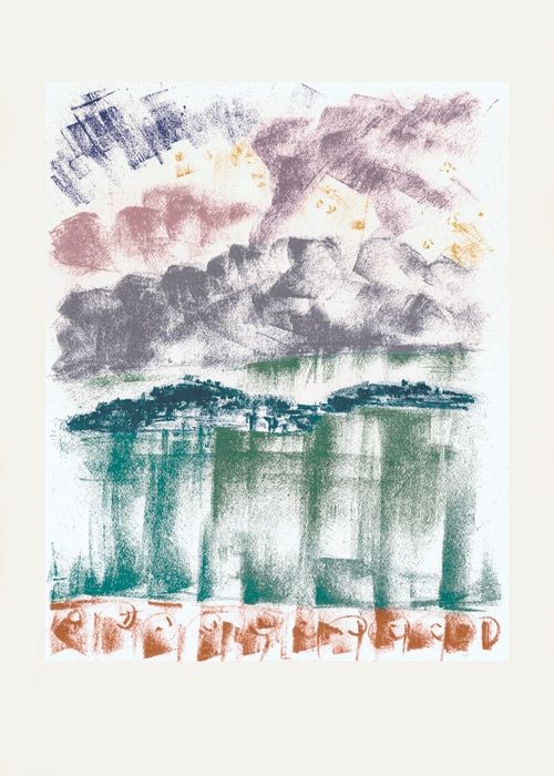 Lithographie Masson - La nuit à Bellagio (Voyage à Venise)