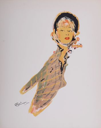 Lithographie Domergue - La Parisienne : Guillaumette, 1956