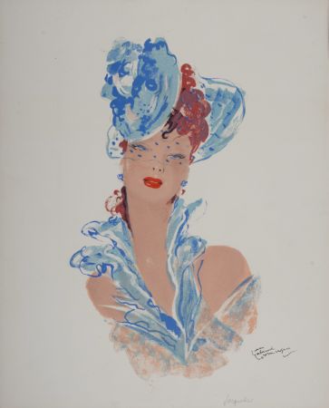 Lithographie Domergue - La Parisienne : Jacqueline, 1956