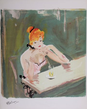 Lithographie Domergue - La Parisienne : Mauricette, 1956