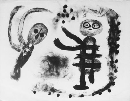 Lithographie Miró - La petite fille au bois