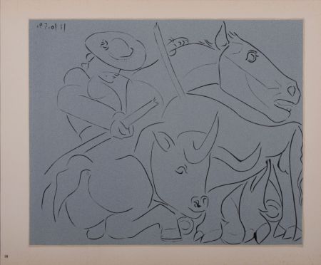 Linolschnitt Picasso (After) - La pique cassée, 1962