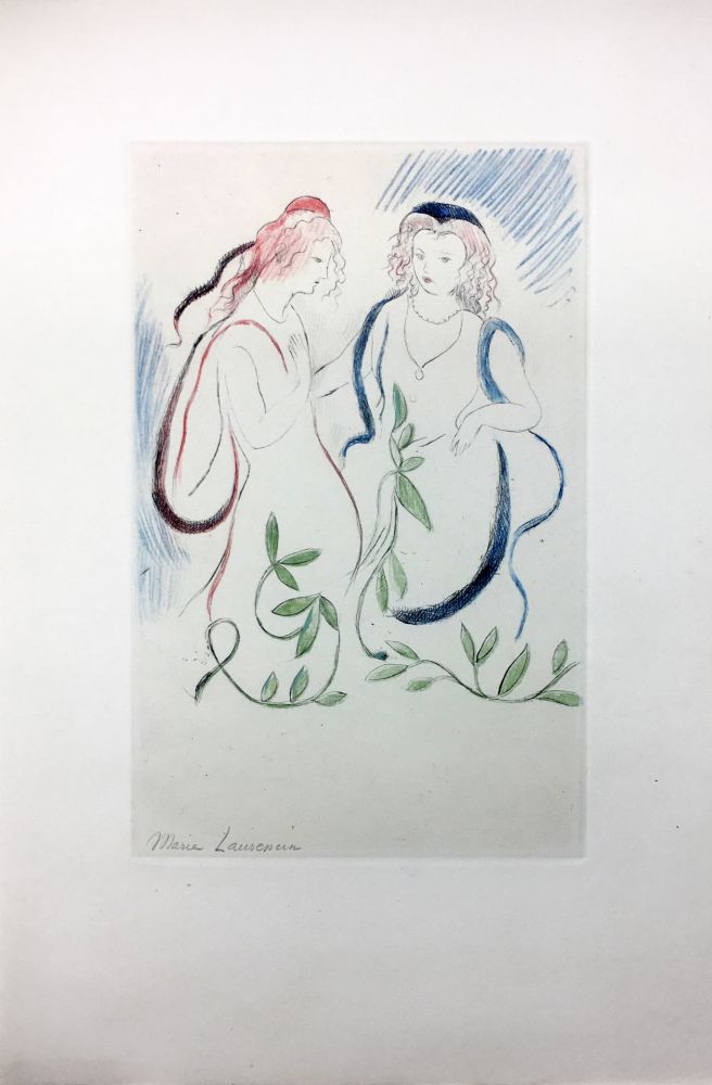 Radierung Laurencin - LA PRINCESSE DE CLÈVES (Pl. VI signée au crayon). 1947