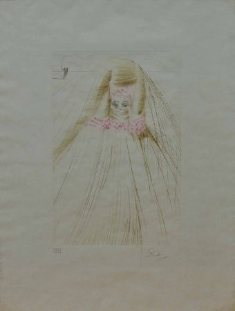 Radierung Dali - La regina con la tunica di seta