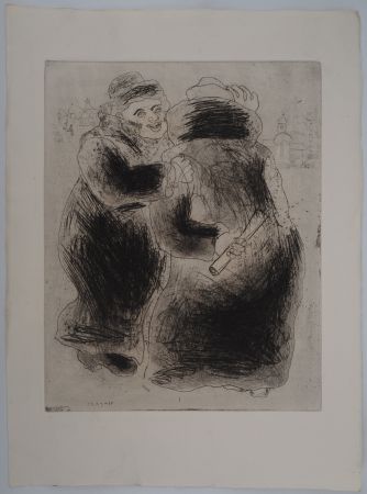 Stich Chagall - La rencontre en Houppelande