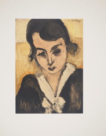 Lithographie Matisse - La robe au col blanc
