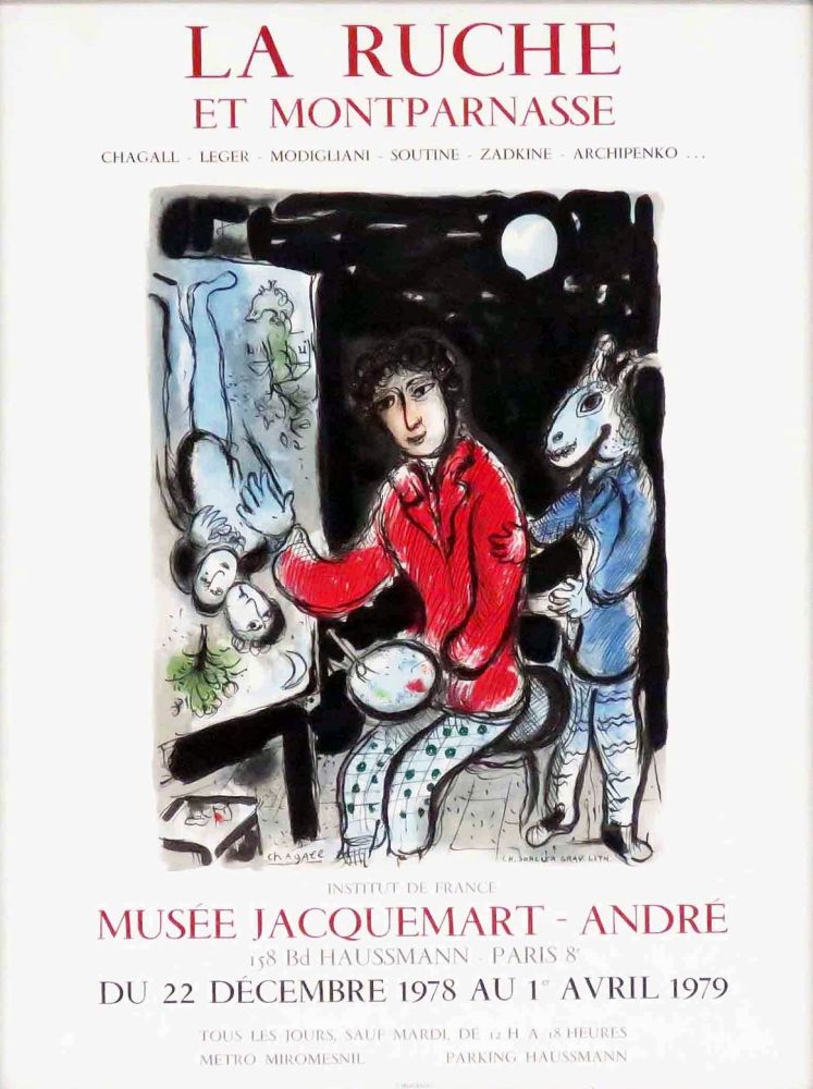 Lithographie Chagall - '' La Ruche Montparnasse ''
