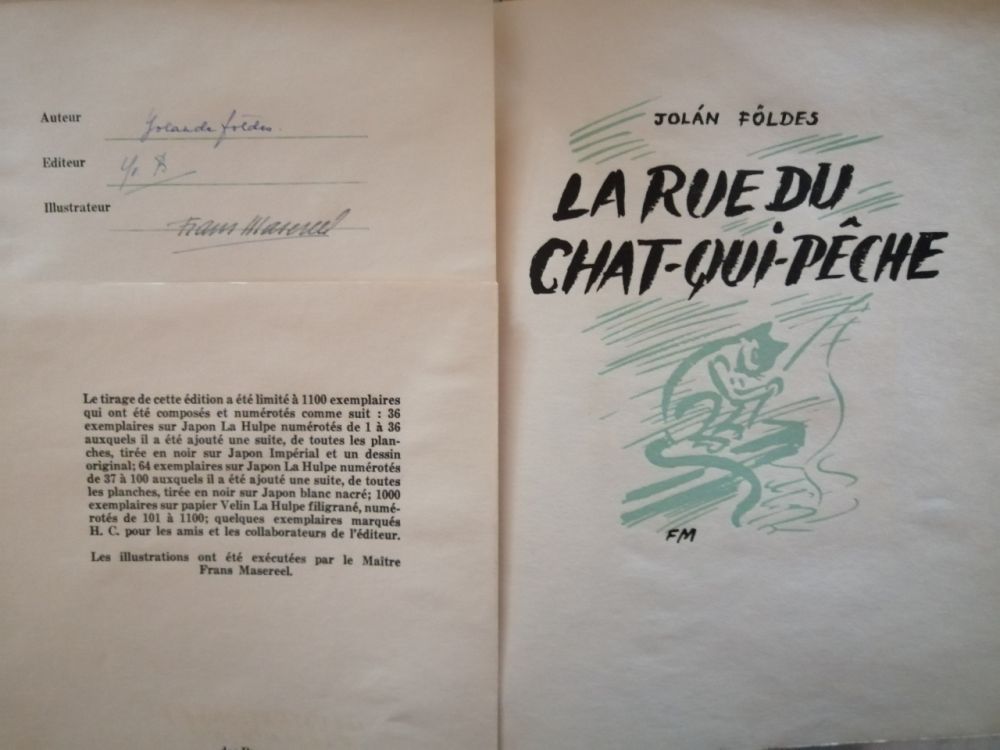 Illustriertes Buch Masereel - La Rue du Chat-qui-pêche 