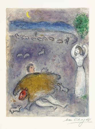 Lithographie Chagall - La Ruse de Dorcon (Dorcon's Strategy)