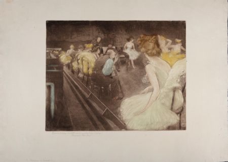Radierung Und Aquatinta Ranft - La répétition de ballet, c. 1900