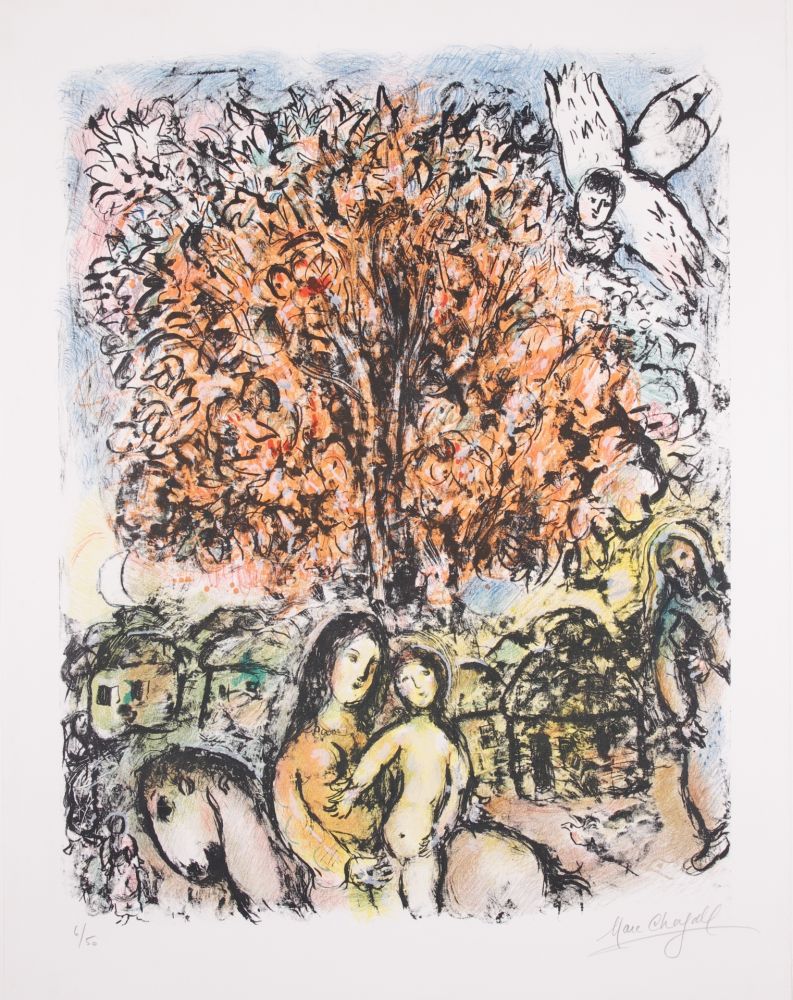 Lithographie Chagall - La Sainte Famille