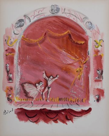 Lithographie Berard - La Scène de Ballet