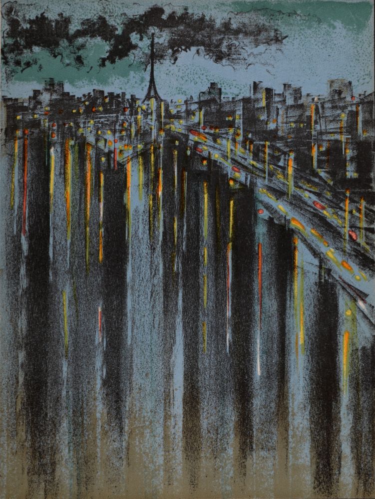 Lithographie Florsheim - La Seine à Paris, 1964.