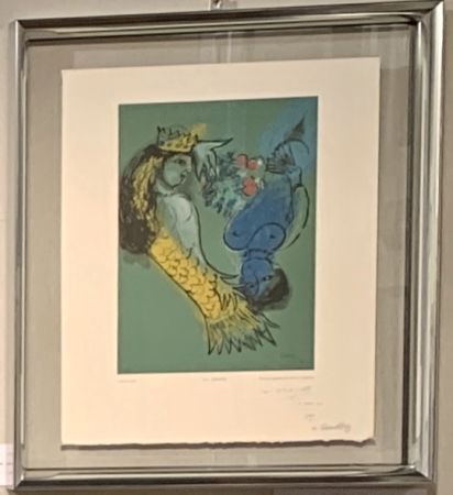 Holzschnitt Chagall - La sirène 