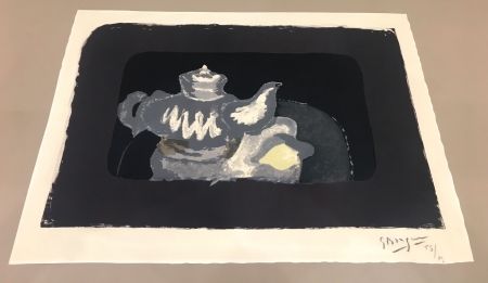 Lithographie Braque - La théière grise 