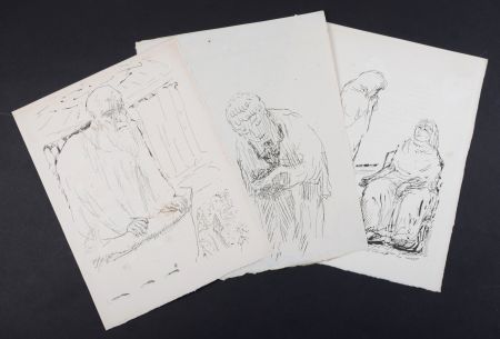 Lithographie Bonnard - La vie de Sainte Monique #7, 1930 - Set of 3 lithographs
