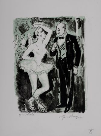 Lithographie Brayer - L'abonné dans les coulisses #X, 1949 - Hand-signed