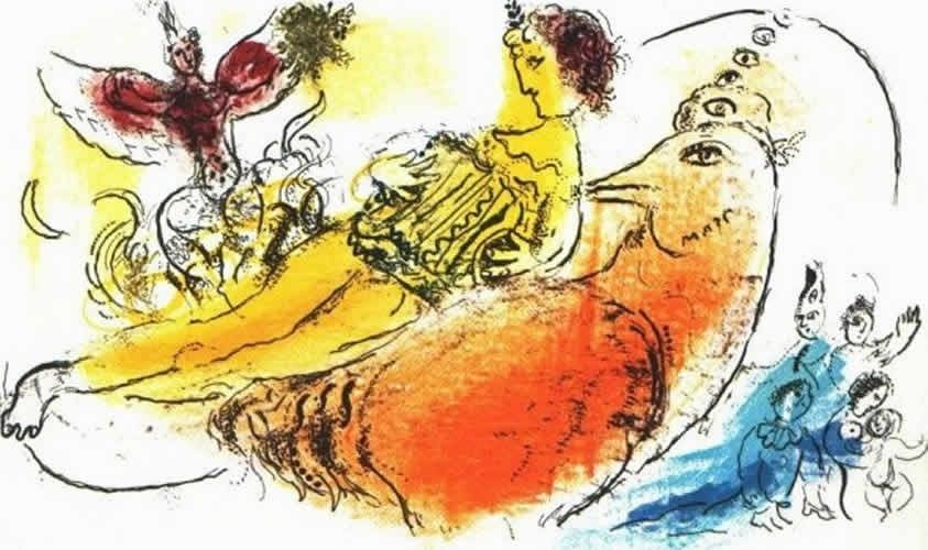 Lithographie Chagall - L'Accordeoniste