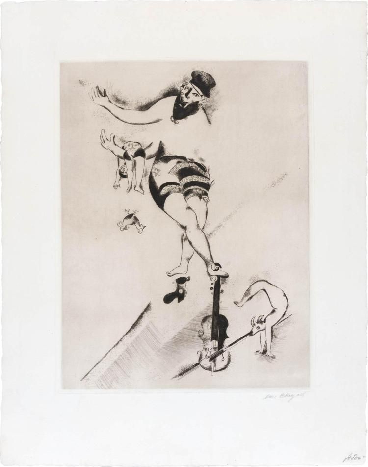 Radierung Chagall - L'acrobate au violon