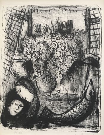 Lithographie Chagall - Landscape 2nd state (Paysage 2e état)