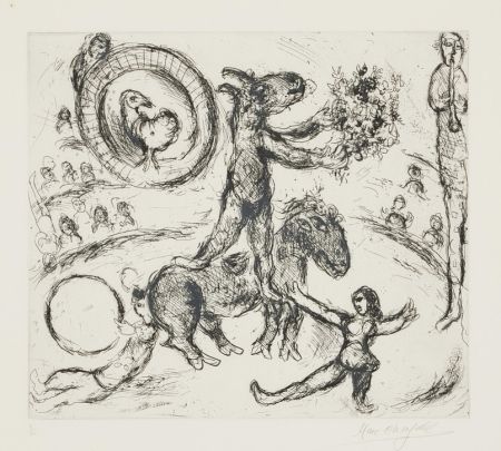 Stich Chagall - L'Ane au bouquet de fleurs