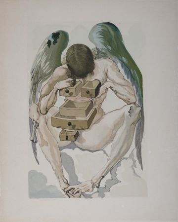 Lithographie Dali - L'ange déchu