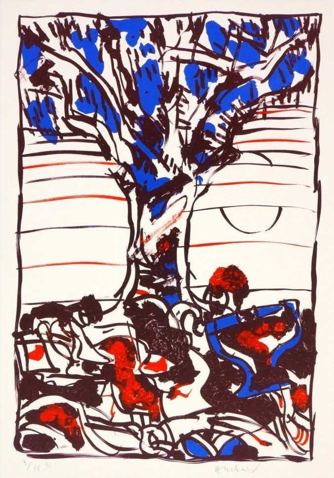 Lithographie Alechinsky - L'arbre