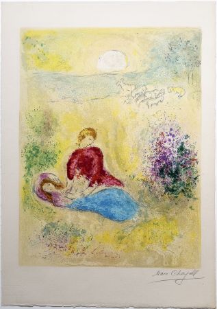 Lithographie Chagall - L'ARONDELLE (The Little Swallow) de la suite Daphnis & Chloé. 1961.