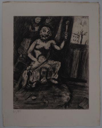 Stich Chagall - L'atelier du sculpteur (Le statuaire et la statue de Jupiter)