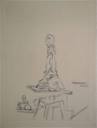 Radierung Giacometti - L'Atelier à la selette I. (Studio with the turntable)