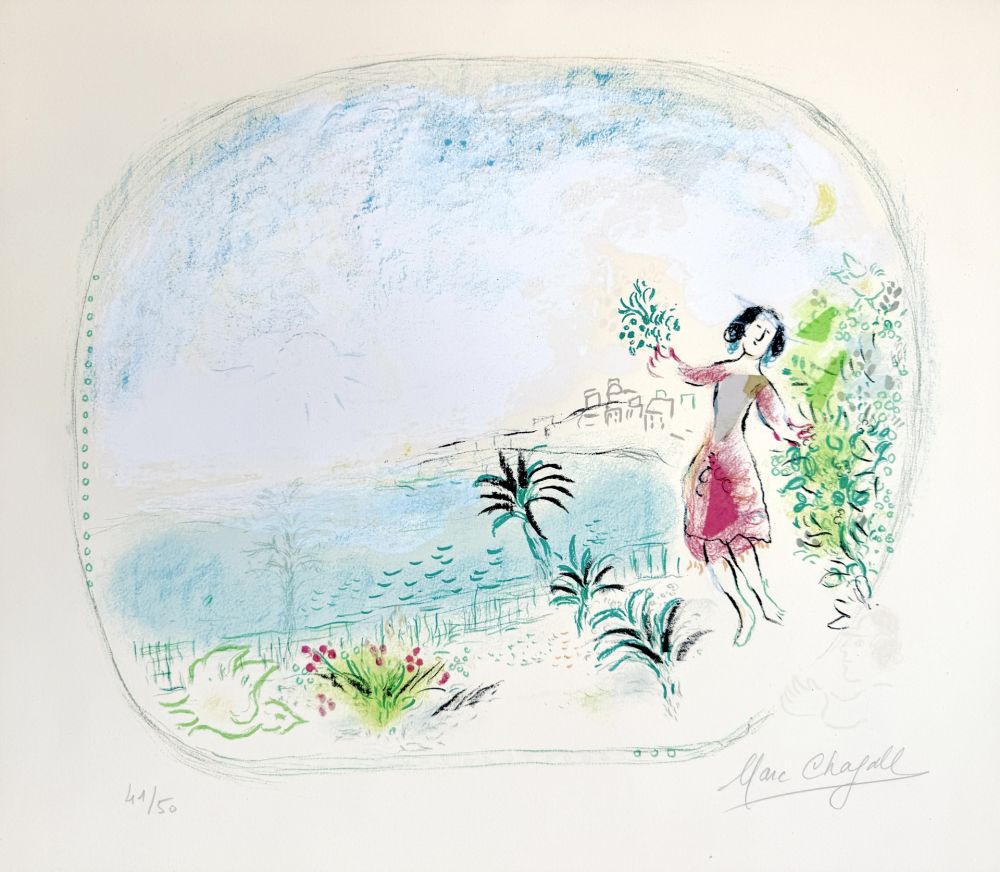 Lithographie Chagall - Le Baie des Anges