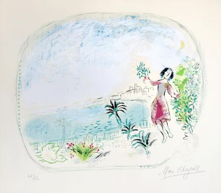 Lithographie Chagall - Le Baie des Anges