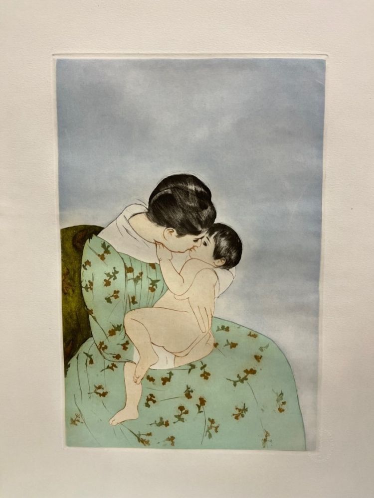 Kaltnadelradierung Cassatt - Le baiser maternel