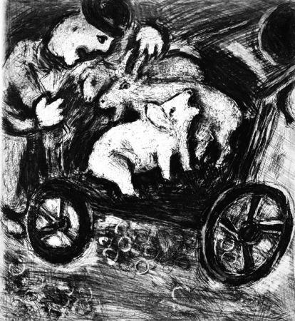 Radierung Chagall - Le Berger et son Troupeau
