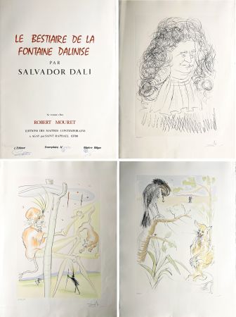 Radierung Und Aquatinta Dali - LE BESTIAIRE DE LA FONTAINE DALINISÉ (12 gravures aquarellées - 1974)