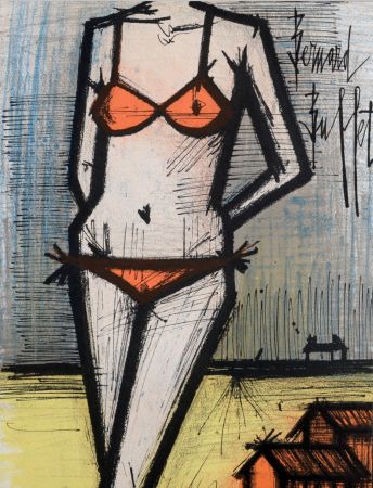 Lithographie Buffet - Le Bikini, 1967.