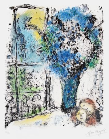 Lithographie Chagall - Le Bouquet Bleu (The Blue Bouquet)