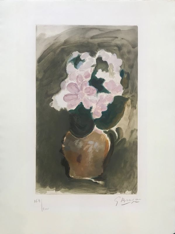 Aquatinta Braque - Le Bouquet rose 