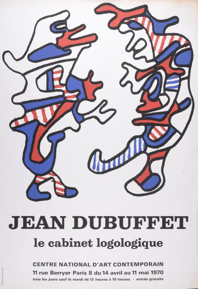 Lithographie Dubuffet - Le cabinet Logologique, 1970