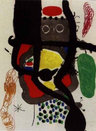 Radierung Und Aquatinta Miró - Le Caissier