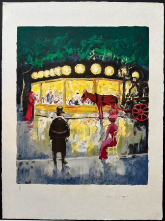 Lithographie Van Dongen - Le Carrousel au Bois de Boulogne