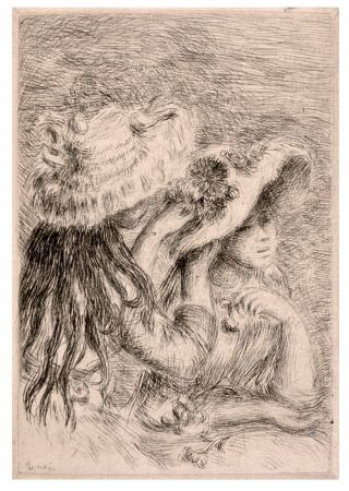 Kaltnadelradierung Renoir - LE CHAPEAU ÉPINGLÉ. RENOIR ET SES AMIS. 1/150 JAPON AVEC 2 ÉTATS DE LA POINTE-SÈCHE.
