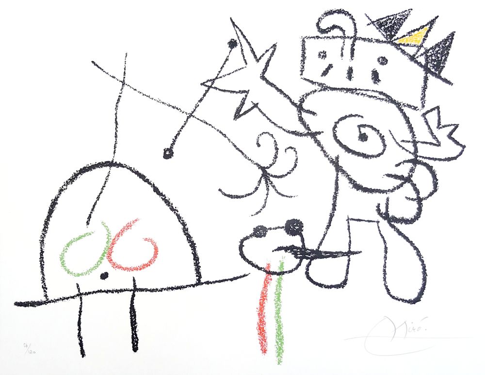 Lithographie Miró - Le chat
